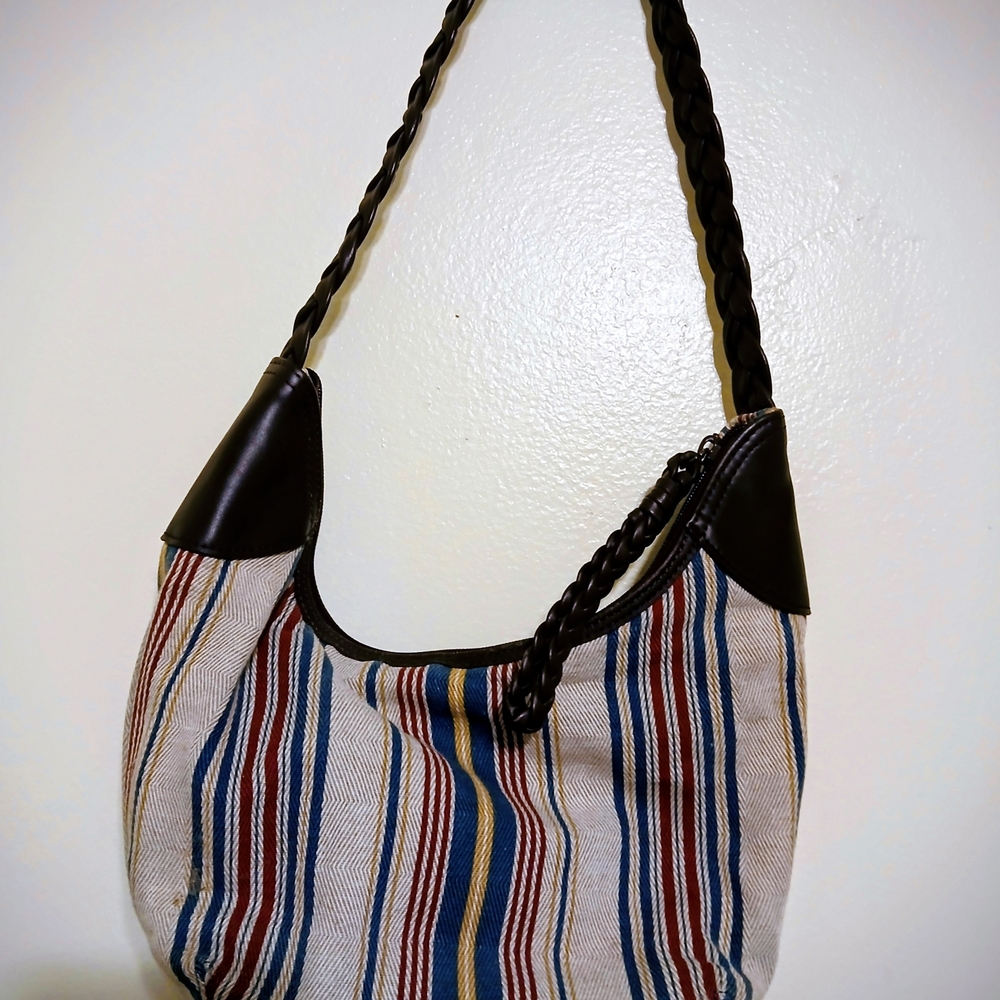 The Sak Striped Shoulder Bag with Braided Strap